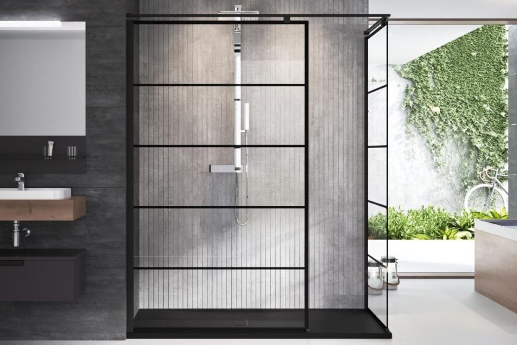 walk In czarny szczotkowany gun metal black chrom 